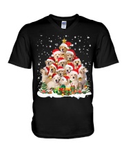 Golden Retriever Christmas Socks V-Neck T-Shirt tile