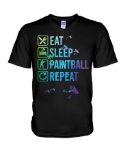 Paintball Player Eat Sleep Repeat V-Neck T-Shirt tile