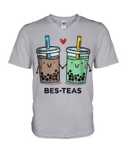 Besties Best Friends Bubble Tea V-Neck T-Shirt tile