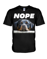 Rotweiller Nope V-Neck T-Shirt tile