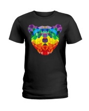 Geometric Bear LGBT Rainbow Flag Gay PRIDE Ladies T-Shirt tile