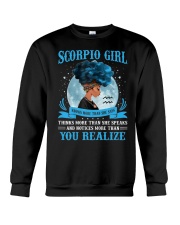 Womens Scorpio Girls Black Queen October November Birthday Crewneck Sweatshirt tile