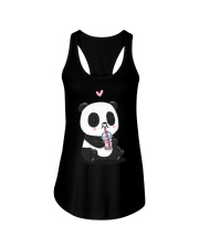 Panda Is Drinking Boba Bubble Tea Ladies Flowy Tank tile