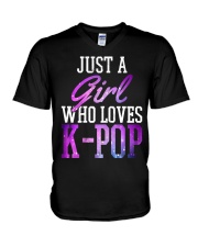 Just A Girl Who Loves K-Pop V-Neck T-Shirt tile