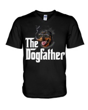 Dogfather Rottweiler V-Neck T-Shirt tile