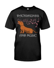 Dachshund Dog Music Saying for Musicians Classic T-Shirt front