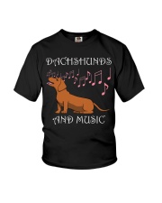 Dachshund Dog Music Saying for Musicians Youth T-Shirt tile