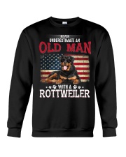 An Old Man With A Rottweiler Crewneck Sweatshirt tile