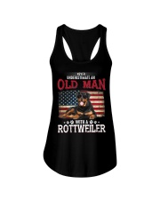 An Old Man With A Rottweiler Ladies Flowy Tank tile