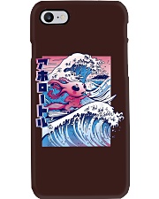 Vaporwave Axolotl The Great Wave Phone Case tile