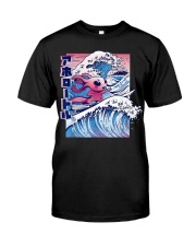 Vaporwave Axolotl The Great Wave Classic T-Shirt front
