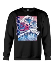 Vaporwave Axolotl The Great Wave Crewneck Sweatshirt tile