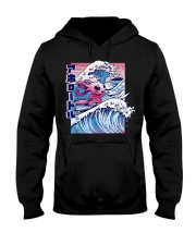 Vaporwave Axolotl The Great Wave Hooded Sweatshirt tile