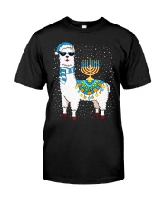 Menorah Hanukkah Llama Classic T-Shirt front