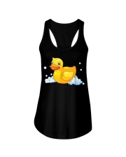 Cute Yellow Rubber Ducky Ladies Flowy Tank tile
