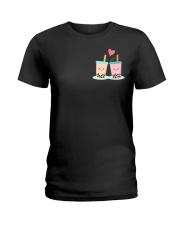 Cute Kawaii Couple Bubble Tea Ladies T-Shirt tile