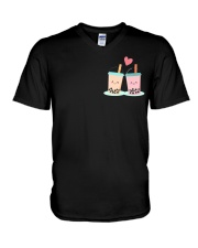 Cute Kawaii Couple Bubble Tea V-Neck T-Shirt tile