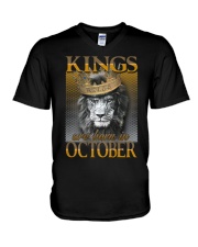 Kings are born in October V-Neck T-Shirt tile