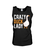 Crazy Duck Lady Unisex Tank tile