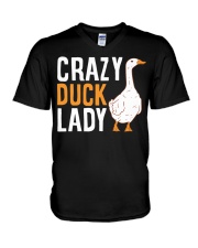 Crazy Duck Lady V-Neck T-Shirt tile