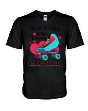 Funny Roller Skating V-Neck T-Shirt tile