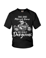 Take care of dangerous Motorcycle Youth T-Shirt tile
