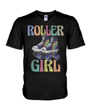 Retro Roller Girl T Shirt Vintage Skating V-Neck T-Shirt tile