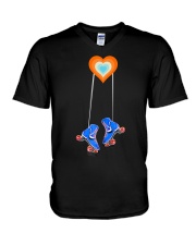Retro Pocket Heart Vintage Roller Skating V-Neck T-Shirt tile