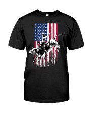 Bull Rider Patriotic American Flag Classic T-Shirt front