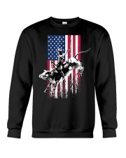 Bull Rider Patriotic American Flag Crewneck Sweatshirt tile
