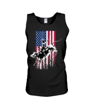 Bull Rider Patriotic American Flag Unisex Tank tile