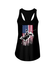 Bull Rider Patriotic American Flag Ladies Flowy Tank tile