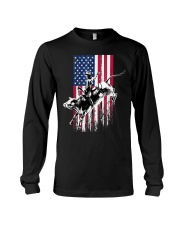 Bull Rider Patriotic American Flag Long Sleeve Tee tile