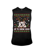 White English Bulldog Dog Reindeer Sleeveless Tee tile