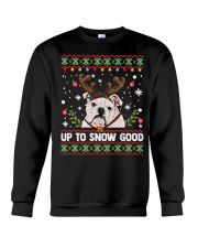 White English Bulldog Dog Reindeer Crewneck Sweatshirt tile