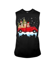 Golden Retriever Riding Christmas Sleeveless Tee tile