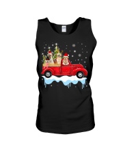 Golden Retriever Riding Christmas Unisex Tank tile