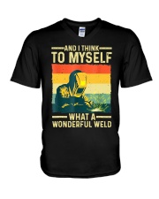Blacksmith And I think to myself what a wonderful weld V-Neck T-Shirt tile