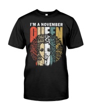 November Birthday Shirts for Women - A Queen Was Born in Nov Classic T-Shirt front