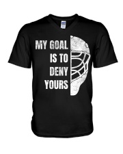 My Goal is to deny yours V-Neck T-Shirt tile