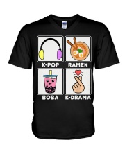 K-Pop Ramen Boba K-Drama V-Neck T-Shirt tile