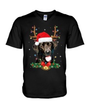 Black Labrador Christmas V-Neck T-Shirt tile