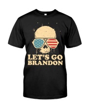 Let's Go Brandon Skull American Flag Classic T-Shirt front