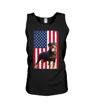 American Flag Rottweiler Dog Unisex Tank tile
