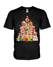 Christmas Pajama Golden Retriever V-Neck T-Shirt tile