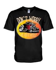 Hot Rod Coupe Welder Humor V-Neck T-Shirt tile