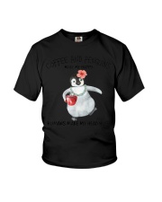 Penguin And Coffee Make Me Happy Youth T-Shirt tile