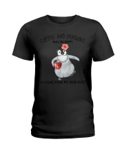 Penguin And Coffee Make Me Happy Ladies T-Shirt tile