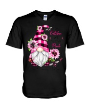 In October We Wear Pink Gnome V-Neck T-Shirt tile