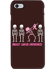Dabbing Skeleton Pink Ribbon Phone Case tile